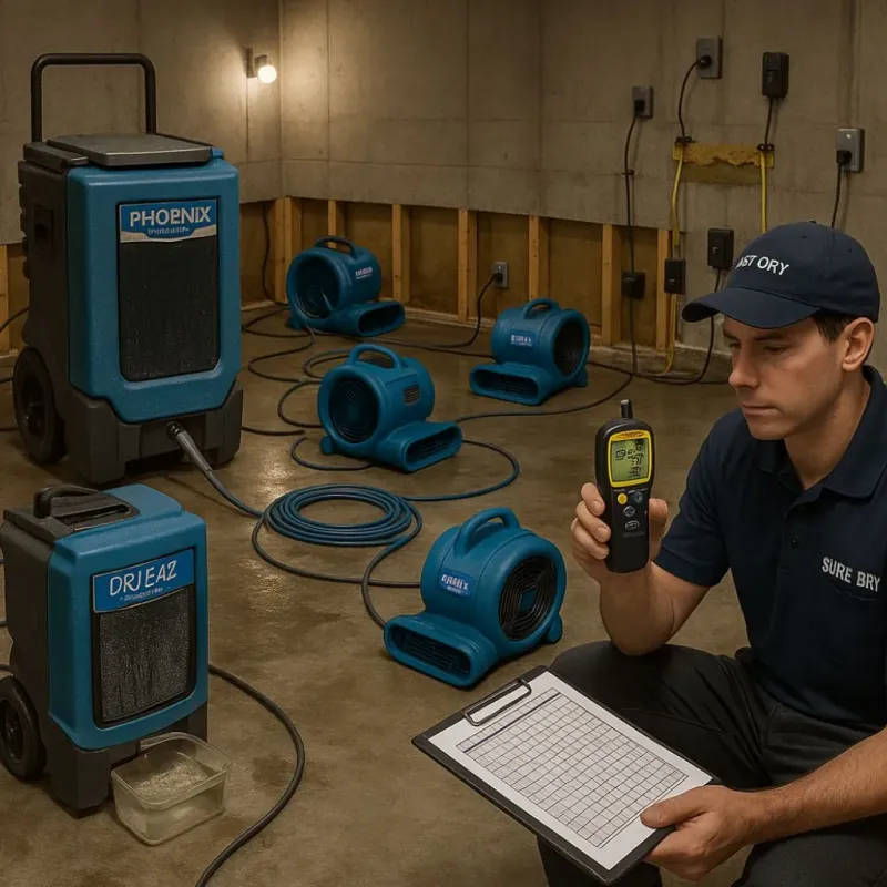Structural Drying and Dehumidification process in Lake Wylie, SC
